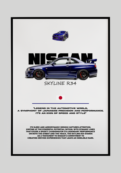 Plakat Nissan Skyline R34 Piękność