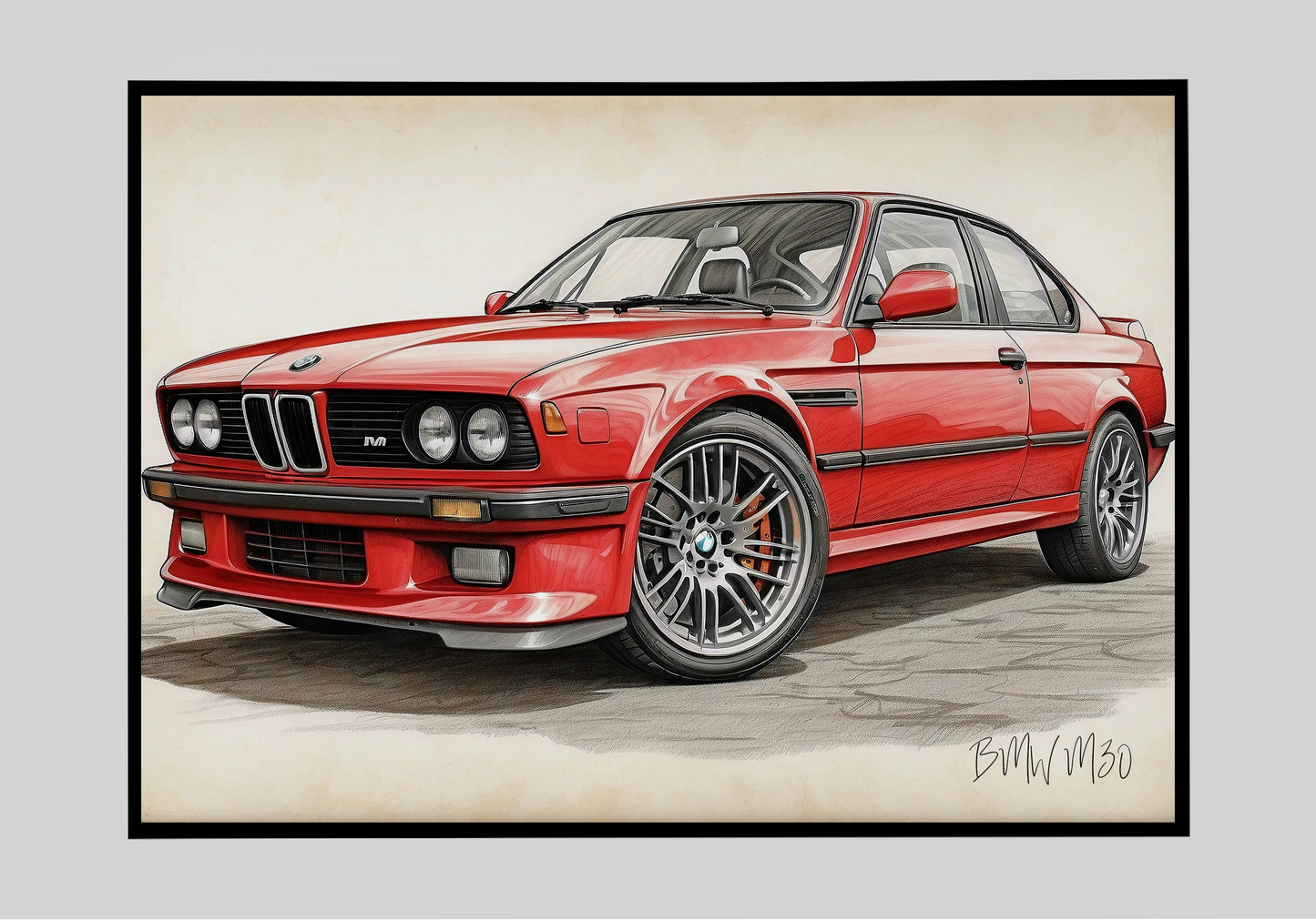 Plakat BMW M30 Szkic