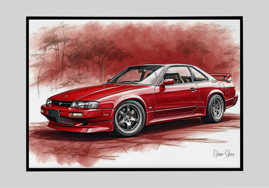 Plakat Nissan Silvia Szkic