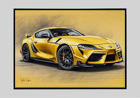 Plakat Toyota Supra MK5 Szkic