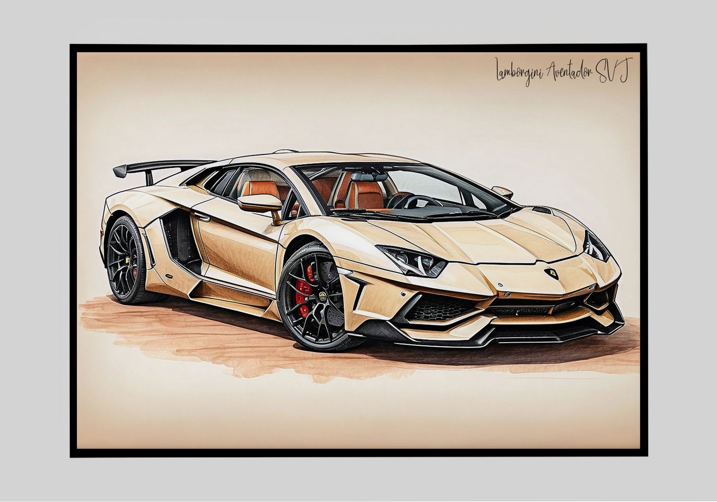 Plakat Lamborghini Aventador SVJ Szkic