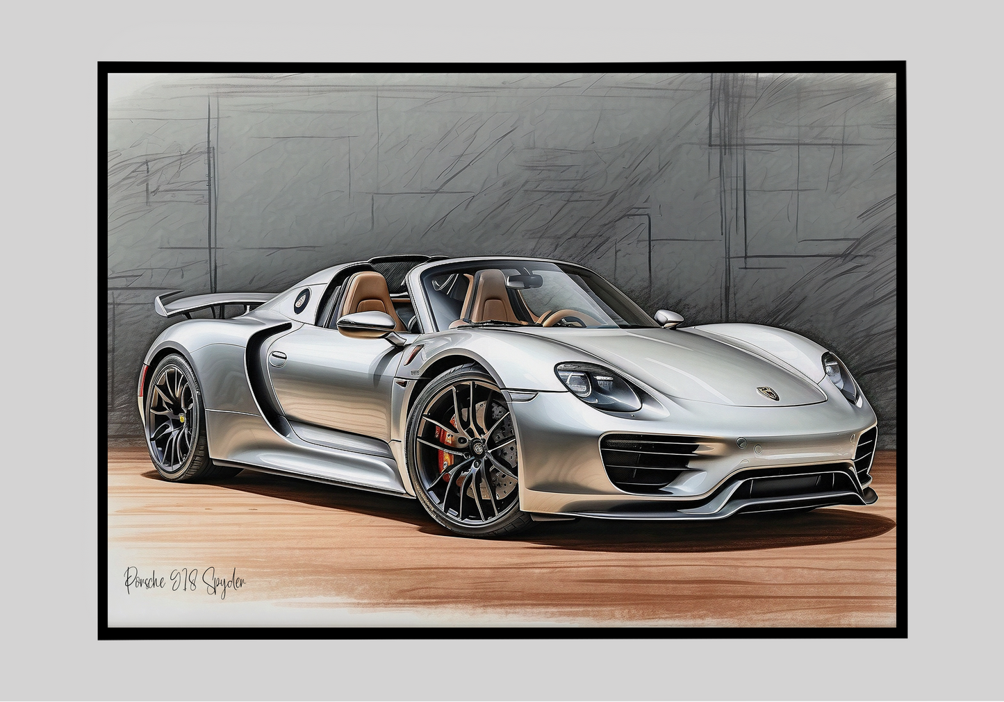 Plakat Porsche 918 Spyder Szkic