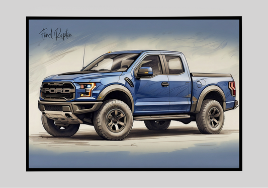 Plakat Ford Raptor Szkic