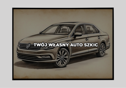 Plakat Customowy Auto Szkic