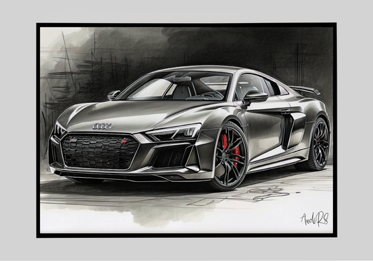 Plakat Audi R8 Szkic