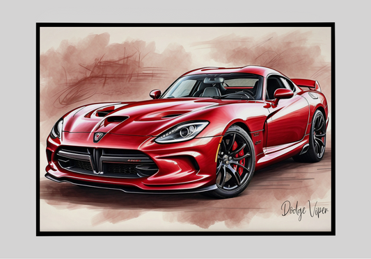 Plakat Dodge Viper Szkic