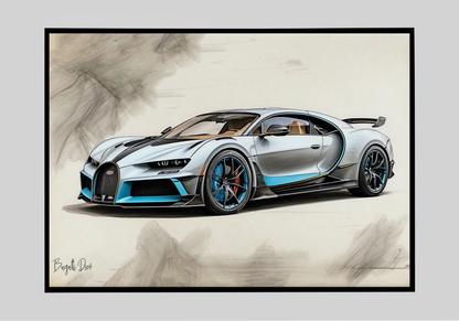 Plakat Bugatti Divo Szkic