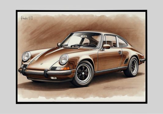 Plakat Porsche 911 Classic Szkic