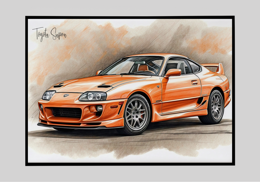 Plakat Toyota Supra Szkic