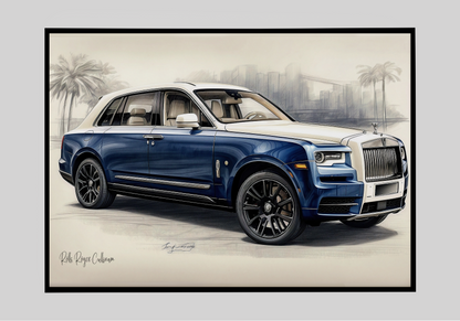 Plakat Rolls Royce Cullinam Szkic