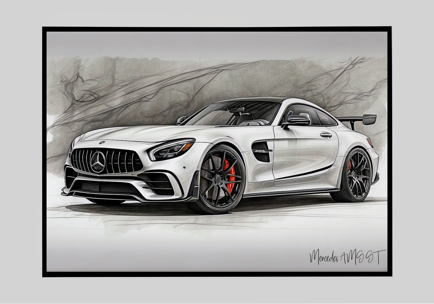 Plakat Mercedes AMG GT Szkic