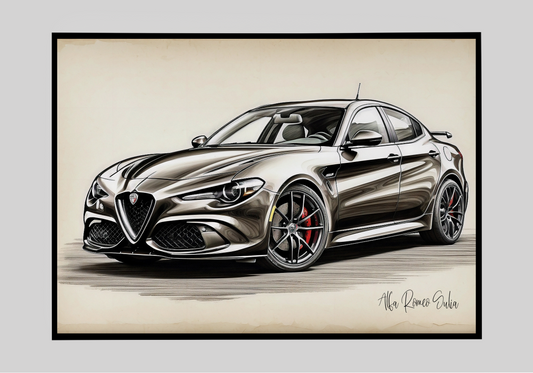 Plakat Alfa Romeo Giulia Szkic