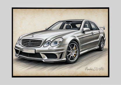 Plakat Mercedes W211 AMG Szkic