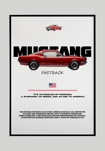 Plakat Mustang Fastback Piękność