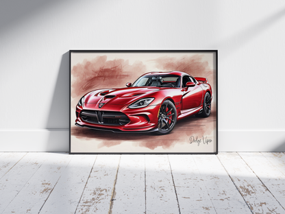 Plakat Dodge Viper Szkic