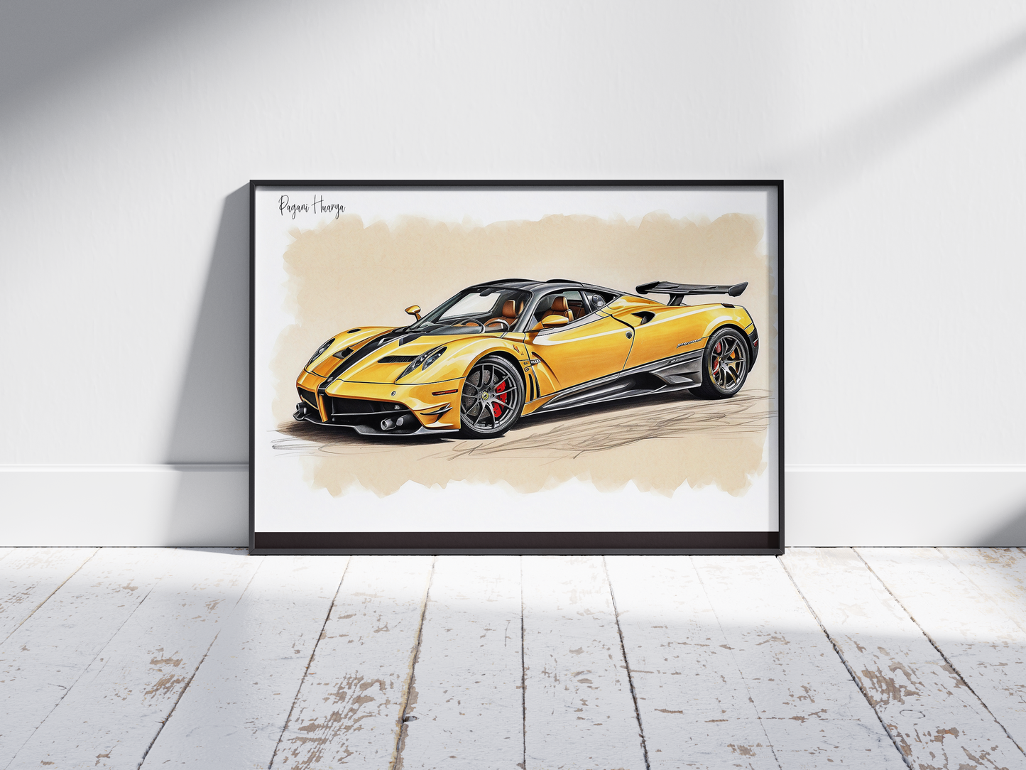 Plakat Pagani Huarya Szkic