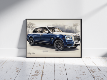 Plakat Rolls Royce Cullinam Szkic