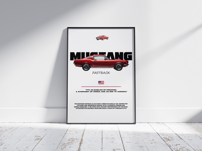 Plakat Mustang Fastback Piękność