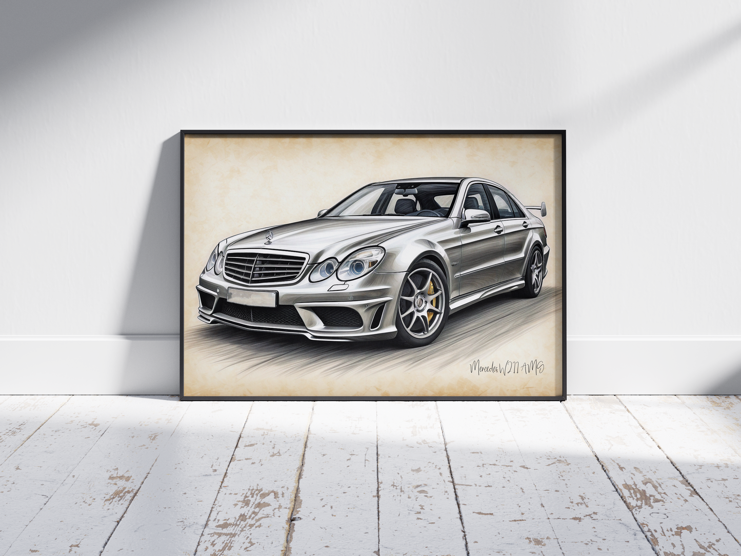 Plakat Mercedes W211 AMG Szkic