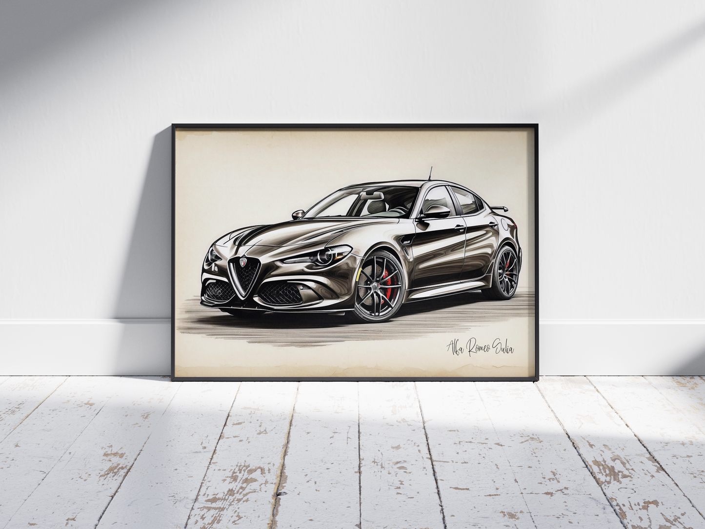 Plakat Alfa Romeo Giulia Szkic