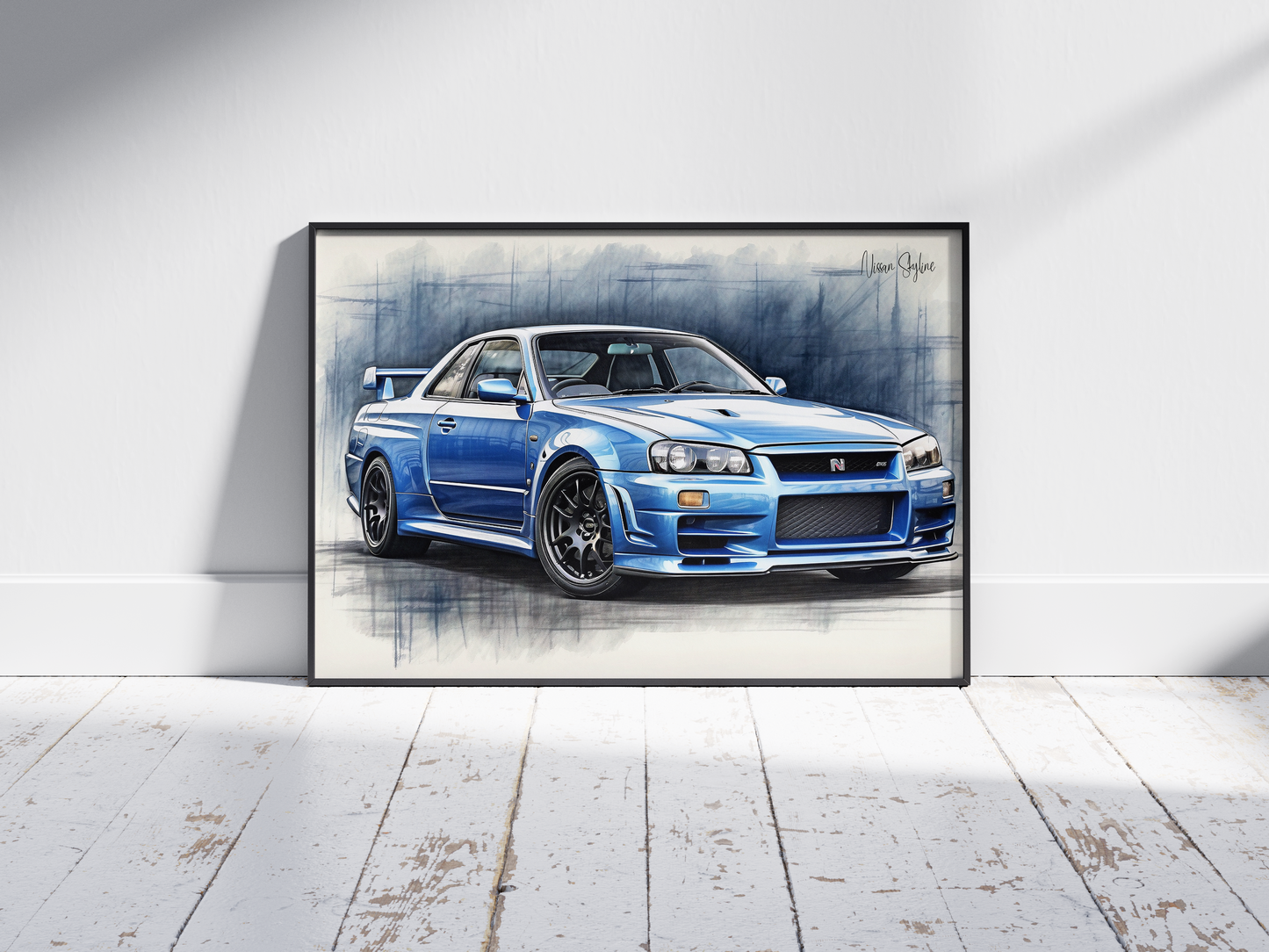 Plakat Nissan Skyline R34 Szkic