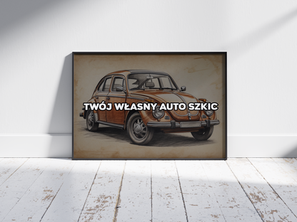 Plakat Customowy Auto Szkic