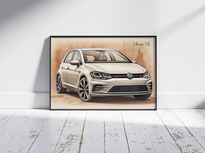 Plakat Volkswagen Golf Szkic