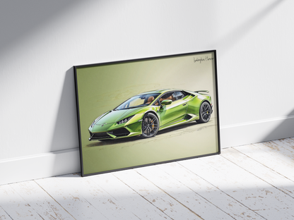 Plakat Lamborghini Huracan Szkic