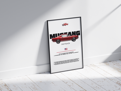 Plakat Mustang Fastback Piękność