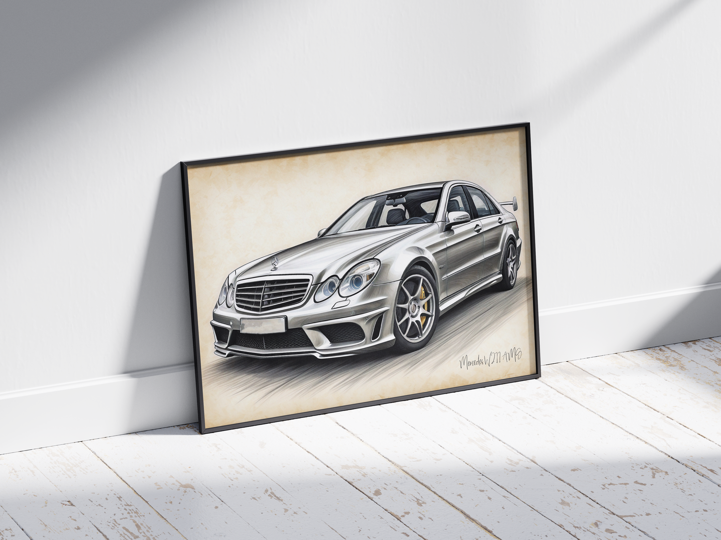 Plakat Mercedes W211 AMG Szkic