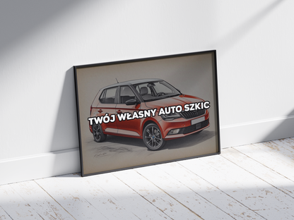 Plakat Customowy Auto Szkic