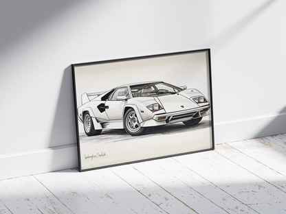 Plakat Lamborghini Countach Szkic