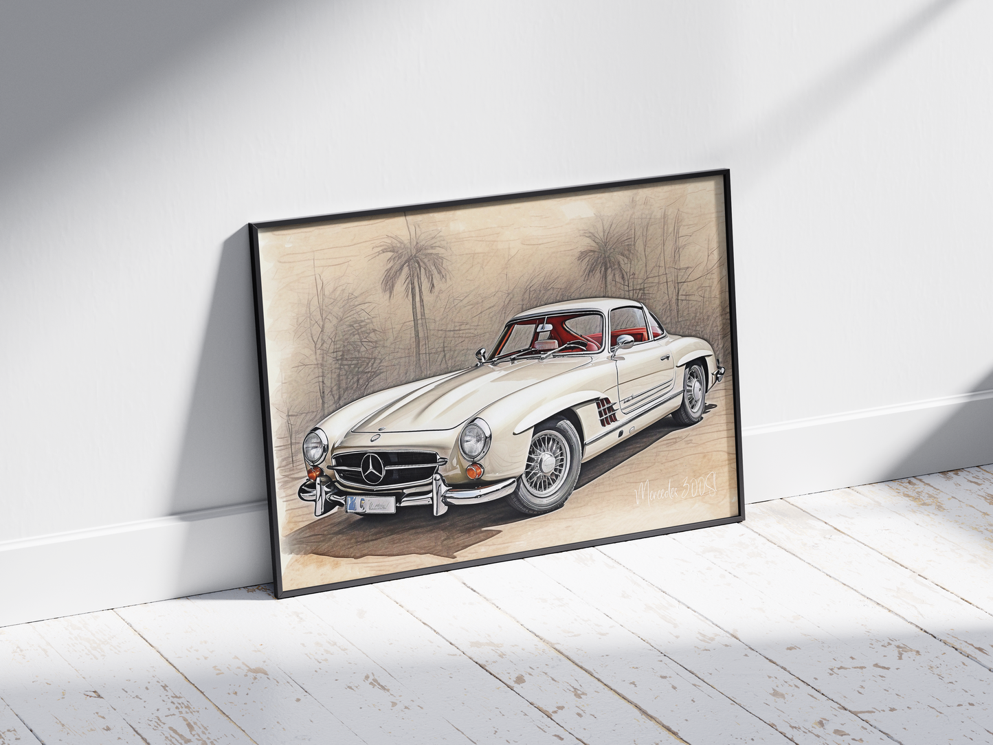 Plakat Mercedes 300SL Szkic