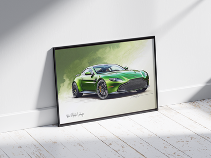 Plakat Aston Martin Vantage Szkic