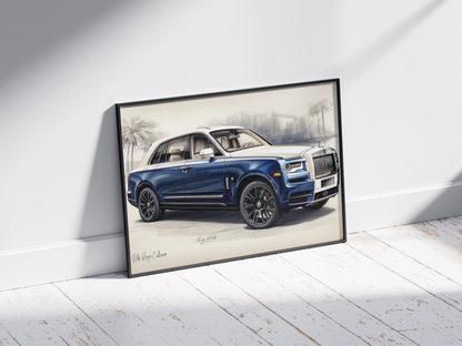 Plakat Rolls Royce Cullinam Szkic