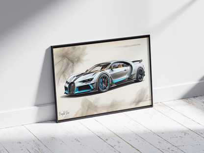 Plakat Bugatti Divo Szkic