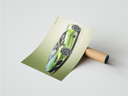 Plakat Lamborghini Huracan Szkic