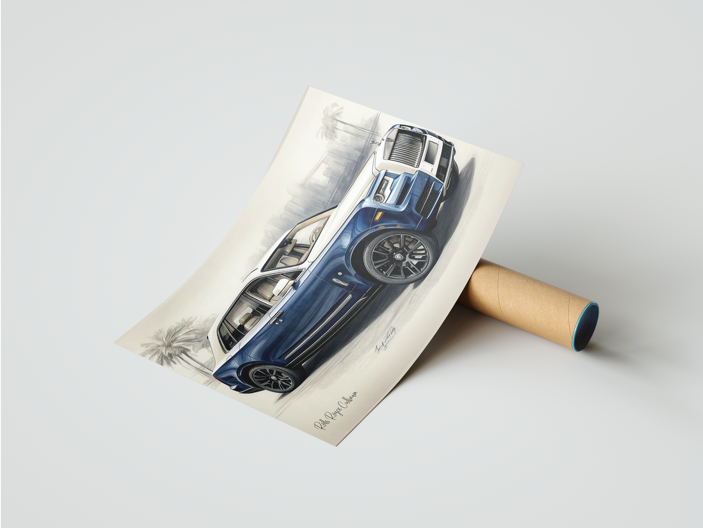 Plakat Rolls Royce Cullinam Szkic