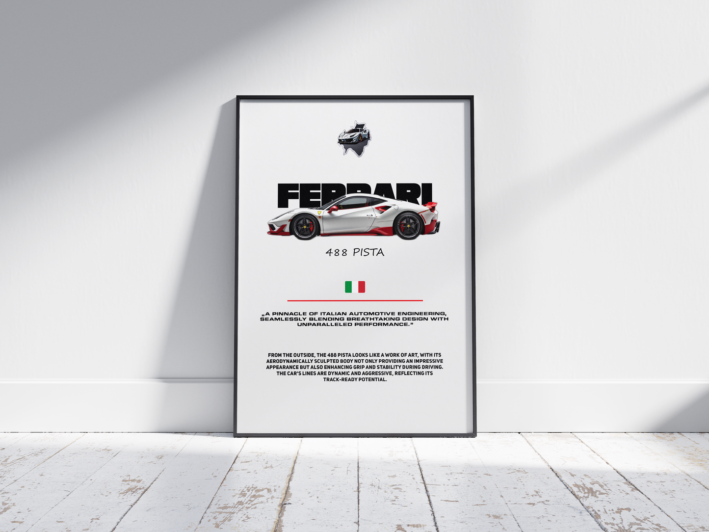 Plakat Ferrari 488 Pista Piękność - Plakart Lab